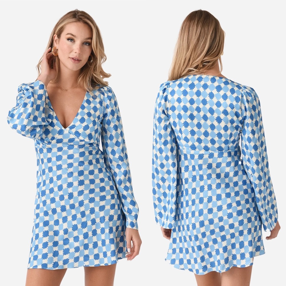 Kitty Rosalie Blue Picnic Check Shift Dress Mini Womens‎ Sz 8 NEW Coastal Cruise